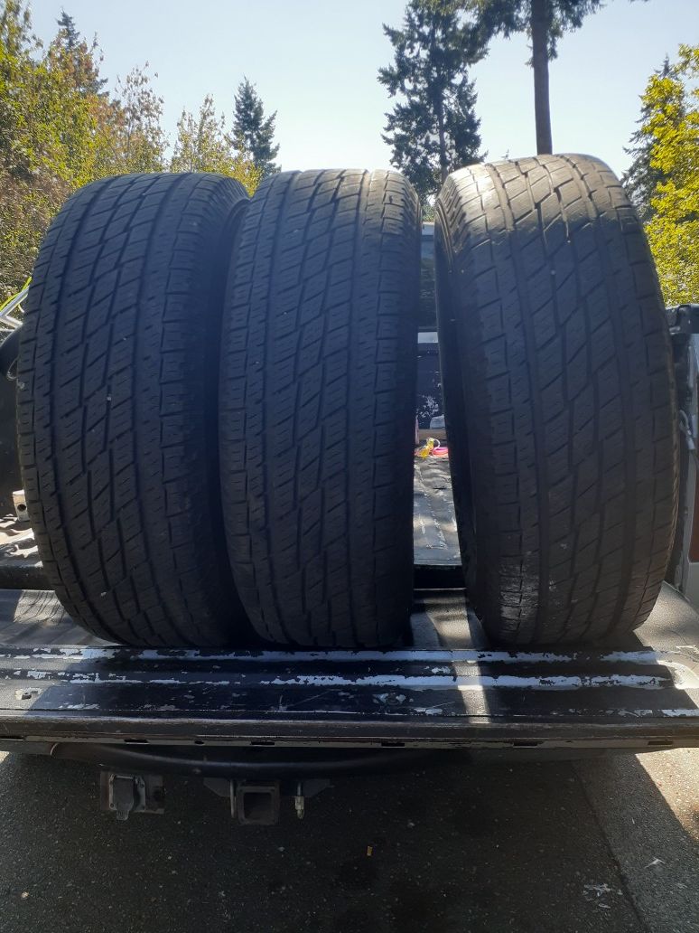 255 70 r 17 open country tires x 3