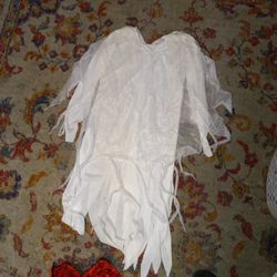 White Ghost Size Kids 10-12 Halloween Costume 