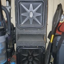 2 12in Solar barrack Square Subs With Box Brutus And  Kicker L5