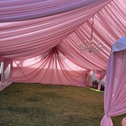 30x40 Blush Draping Tent 