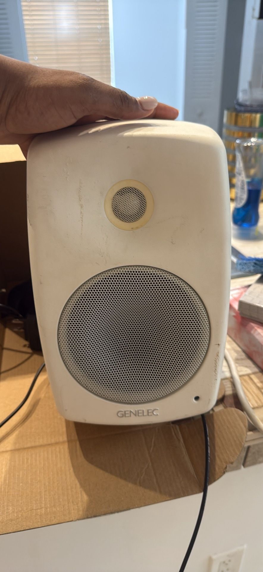 Single White Genelec Speaker 