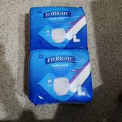 Two 20 Packs Of Fit Right Large Underwear  2 pks $10
