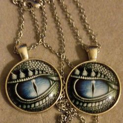 2 Necklaces With Eyes On A Pendant In Perfect Condition 