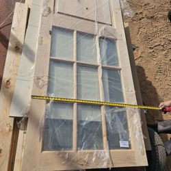 Solid Wood Door w/ Large Window – Unfinished – 36” x 80”