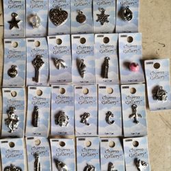 25 New Charm Gallery Bracelet Charms Pendants Key Skull Feather And More 