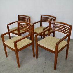 Vintage Four Knoll Arm Chairs 