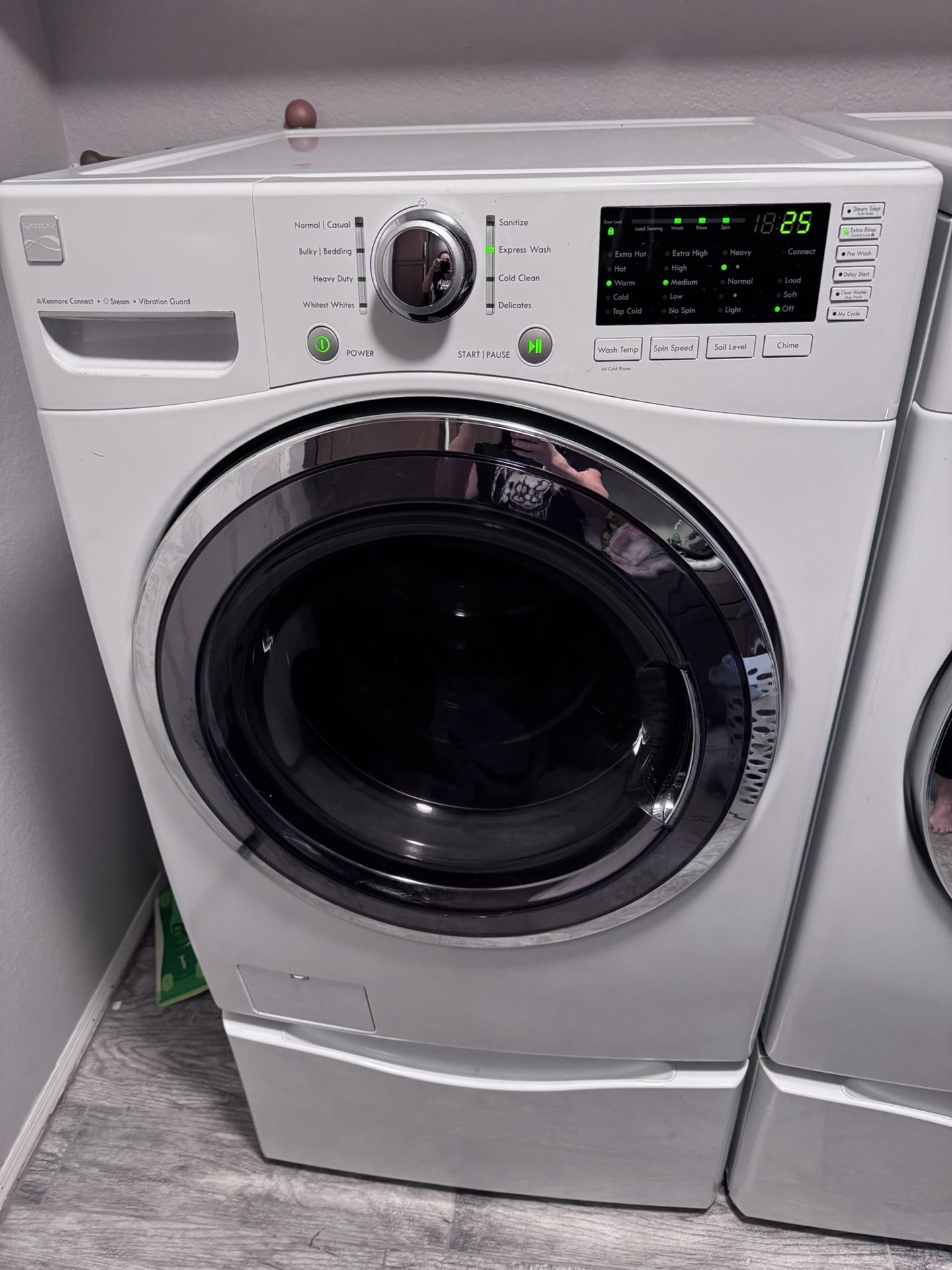 Kenmore Elite ELECTRIC Washer & Dryer Riser Drawers Included