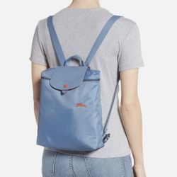 Longchamp Le Pliage Club Backpack Blue Mist