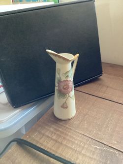 Beautiful Vintage Miniature Floral Pitcher Vase G700