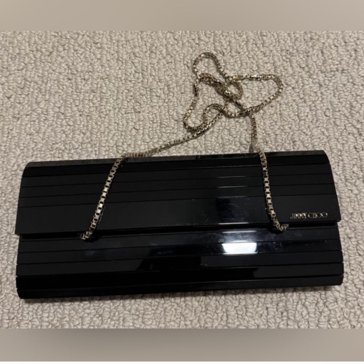 Jimmy Choo Sweetie Flap-Top Acrylic Clutch Bag with Gold Chain Strap