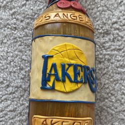 NEW Los Angeles Lakers Glass Bottle with Basketball-Like Cap