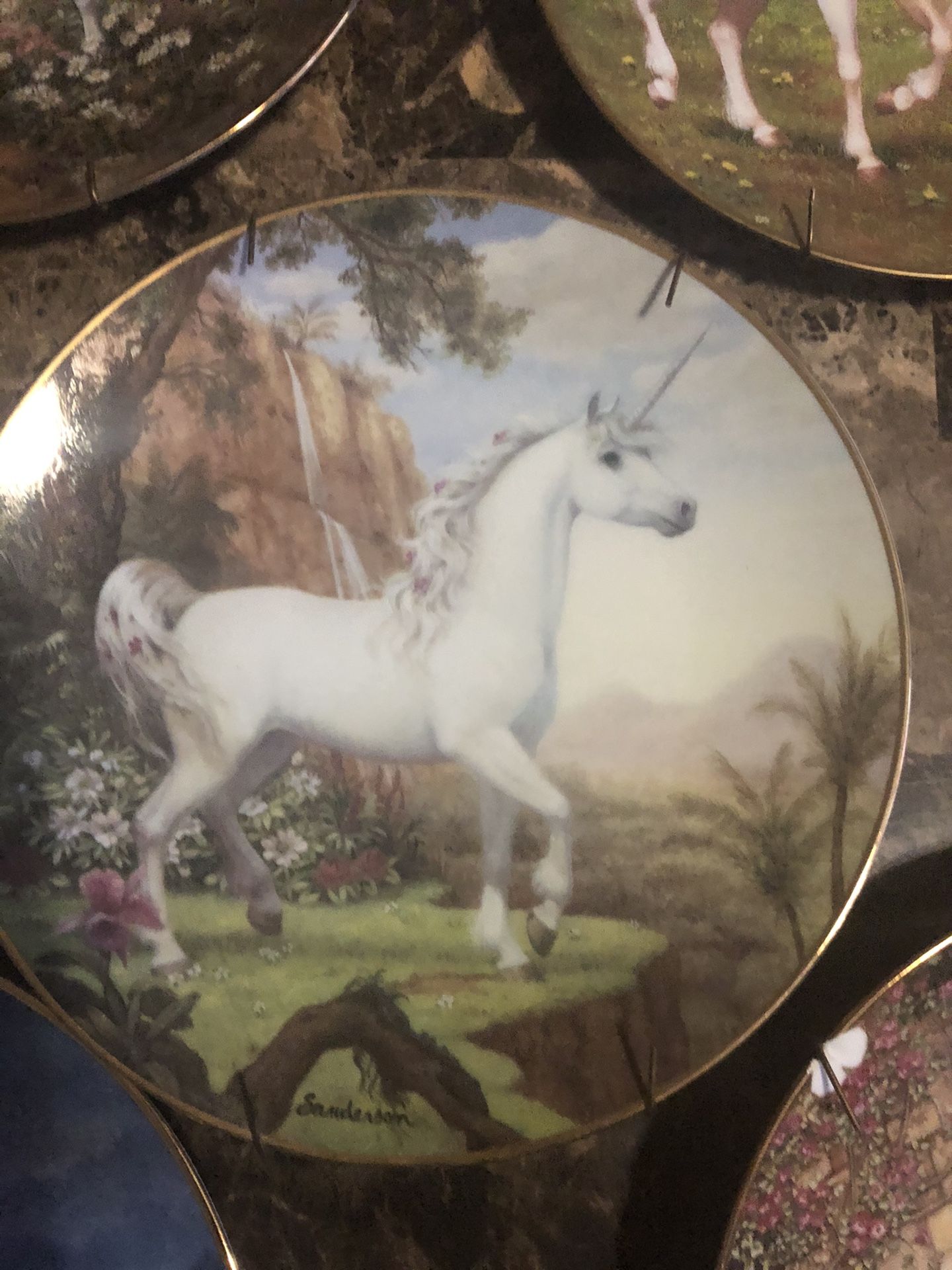 The enchanted world of the unicorn plate collection