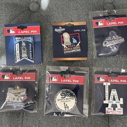 2025 Dodgers World Series 6 Pin Lot Set