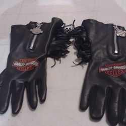 HARLEY DAVIDSON Leather Gloves from 1994 Motorcycle Black With Sound Effects