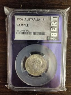 NGC SAMPLE SLAB 1952 Australian silver 1 shilling