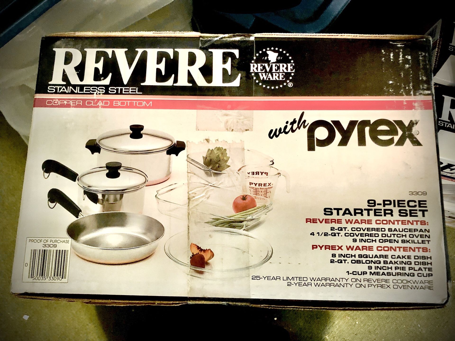 Revere Ware plus Pyrex starter set