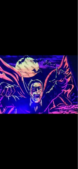 Vintage Dracula monster poster black light