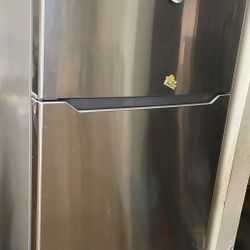 Stainless Steel Refrigerator  and Microwave 
