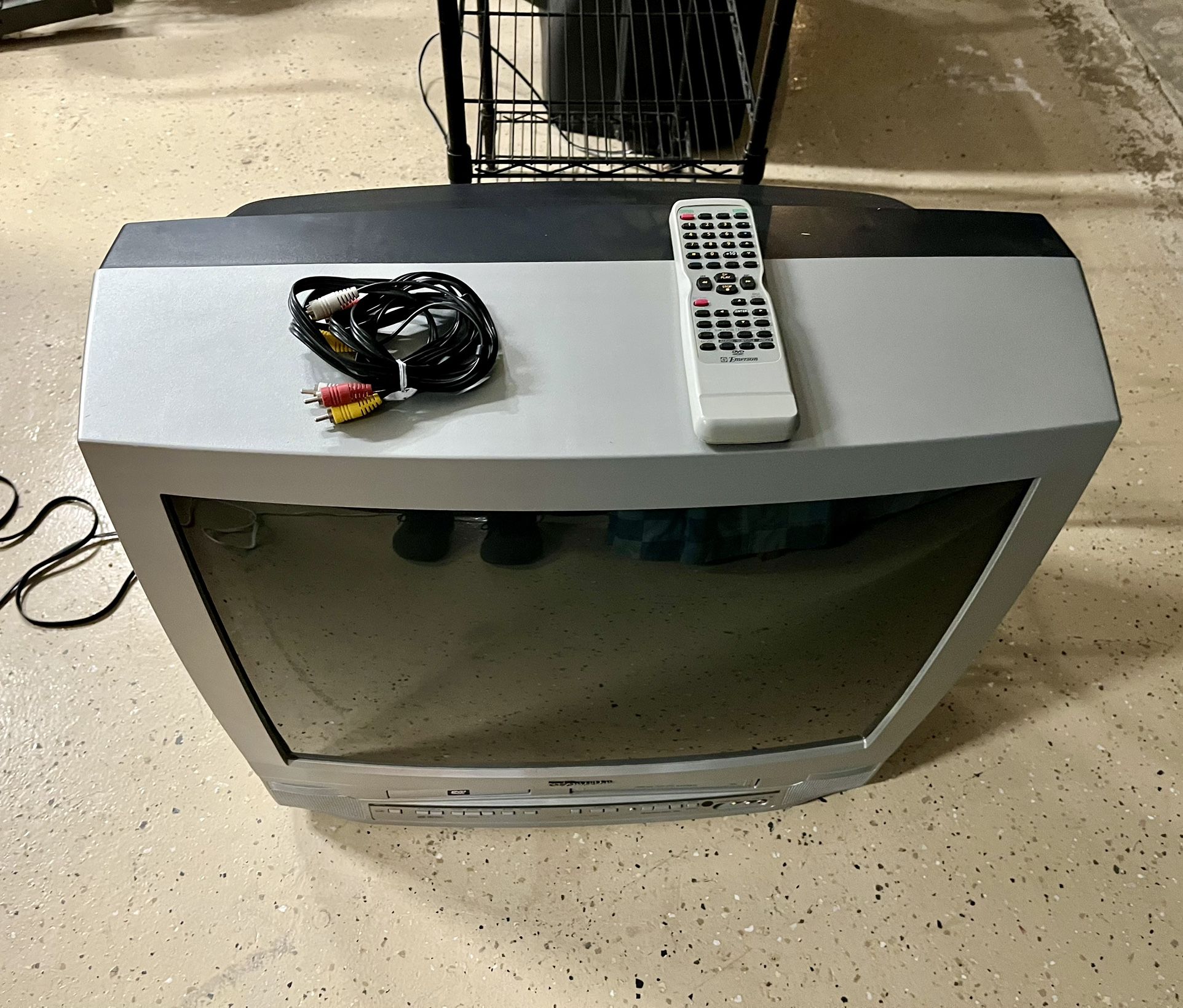 Vintage Emersion 27” TV With DVD And VHS Players.