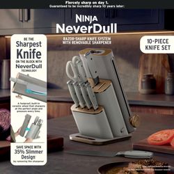 Ninja® NeverDull® 10-Pc Knife Set, Amazon Exclusive Bone & Champagne