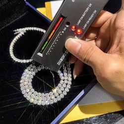 925 Sterling Silver Moissanite Tennis Chains & Bracelets  