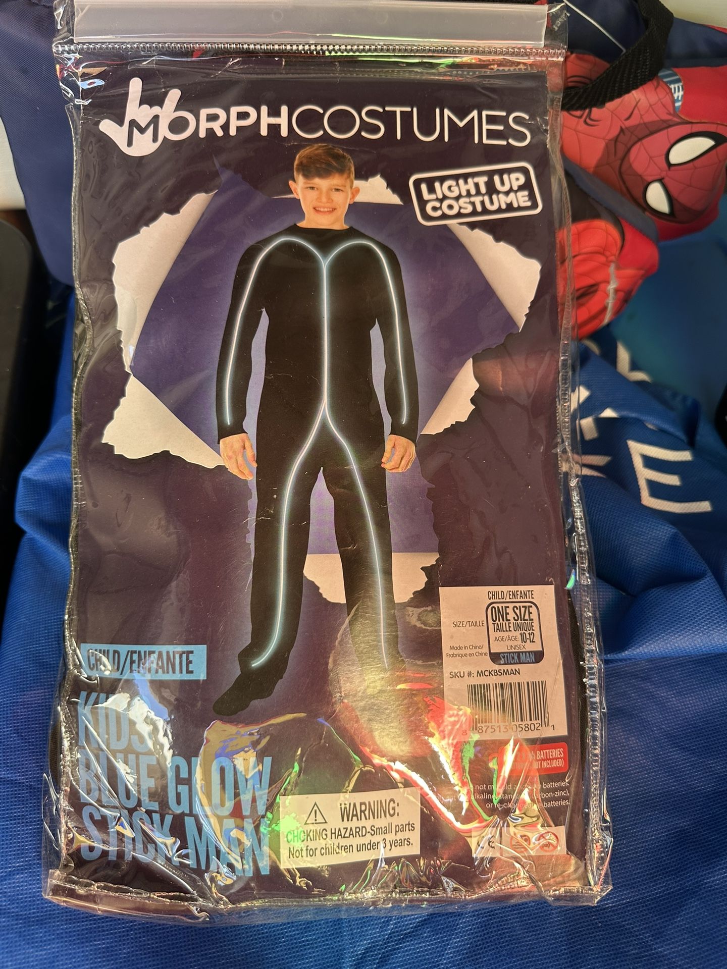 Kids Blue Glow Stick Man - Halloween Costume