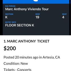 Marc Anthony Tickets For Tonight's Show!!!Price Negotiable 