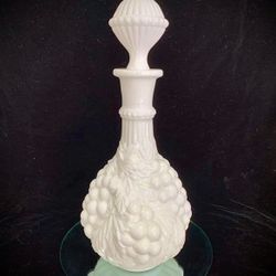 Vintage Imperial Glass Satin Doeskin Milk Glass Decanter
