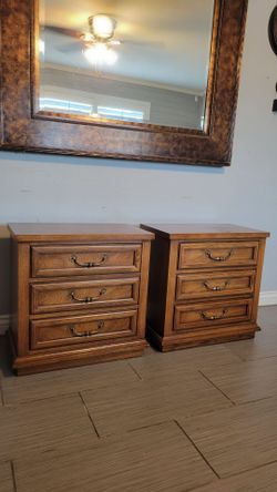 TWO BEAUTIFUL SOLID WOOD NIGHTSTANDS
