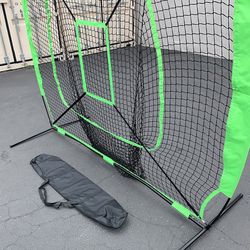 (New) $50 Baseball, Softball 7x7 FT Practice Net with Strike Zone and Portable Carry Bag 