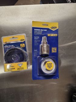 QEP 1-3/3" Diamond Hole Saw (Used Once) & 2-1/2" Diamond Hole Saw (Open Box, Never Used)