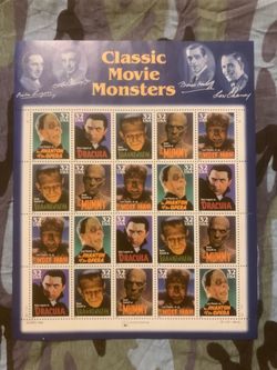 USPS Classic Movie Monsters 32¢ Stamp Sheet