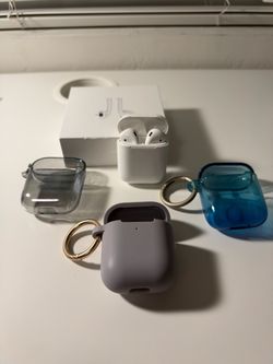 Apple AirPods (2nd Gen) with Charging Case & 3 Protective Covers
