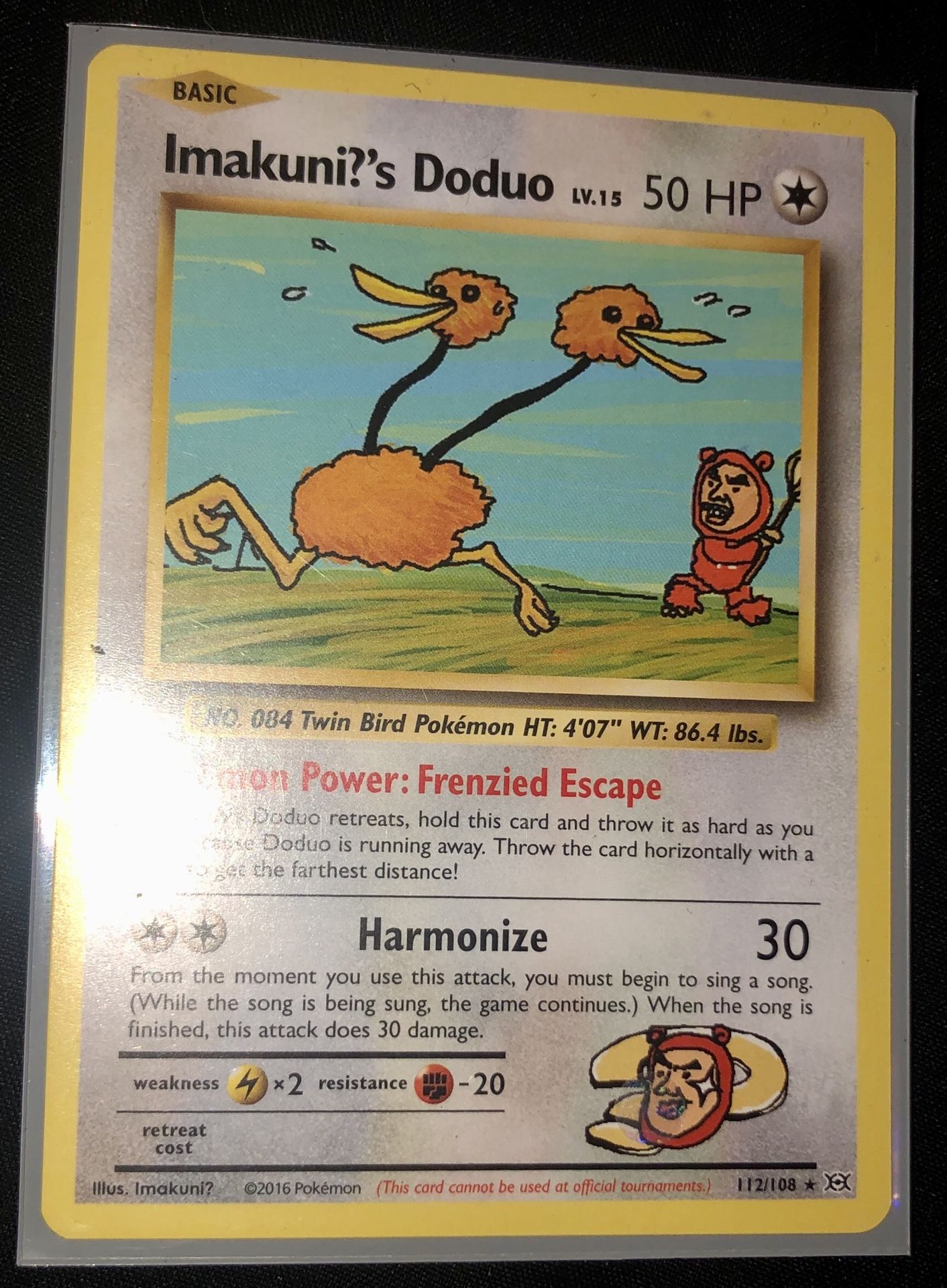 Imakuni?’s Doduo Pokemon Card With Pikachu Card Protector