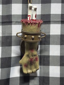 GEMMY HANGING ZOMBIE HAND DOOR KNOCKER HALLOWEEN SPOOKY VOICE - SENSOR