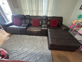 Brown Leather Couch