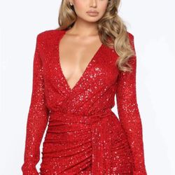 Large Red Sequin Dress