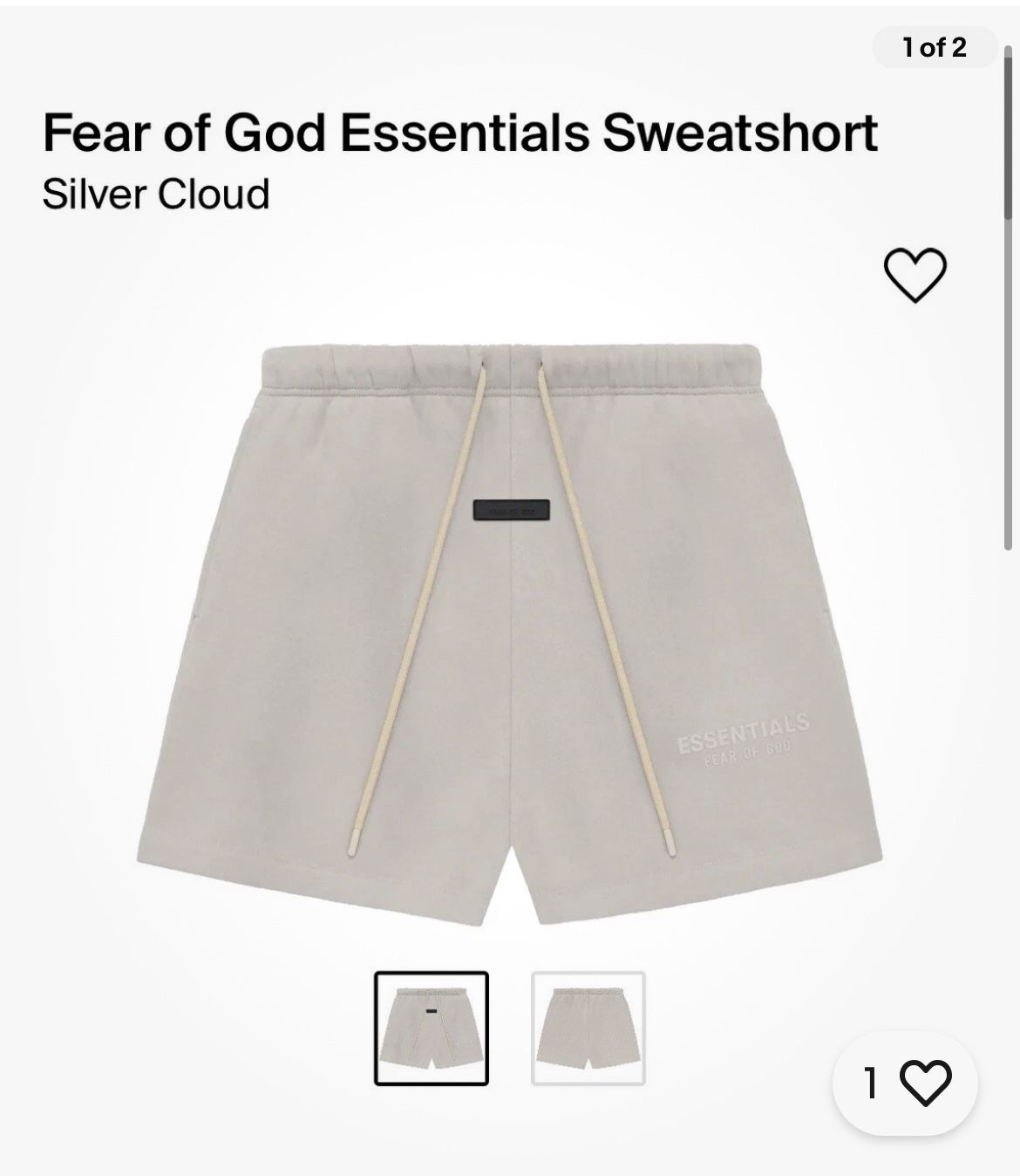 Fear Of God Shorts Size SMALL NEW
