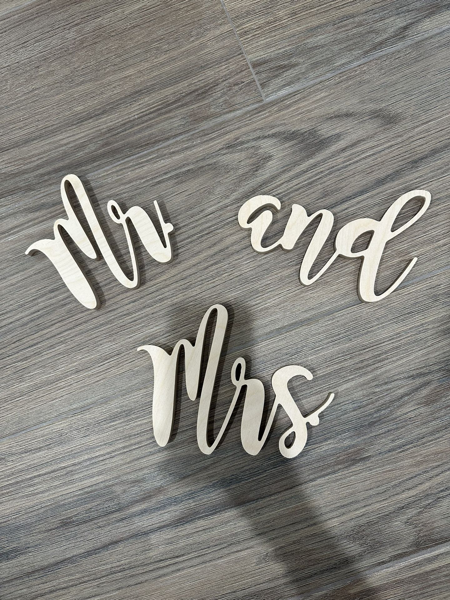 Mr And Mrs Natural Wood Sign