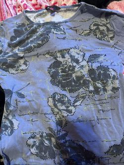 Alc Blue Floral Cute Shirt