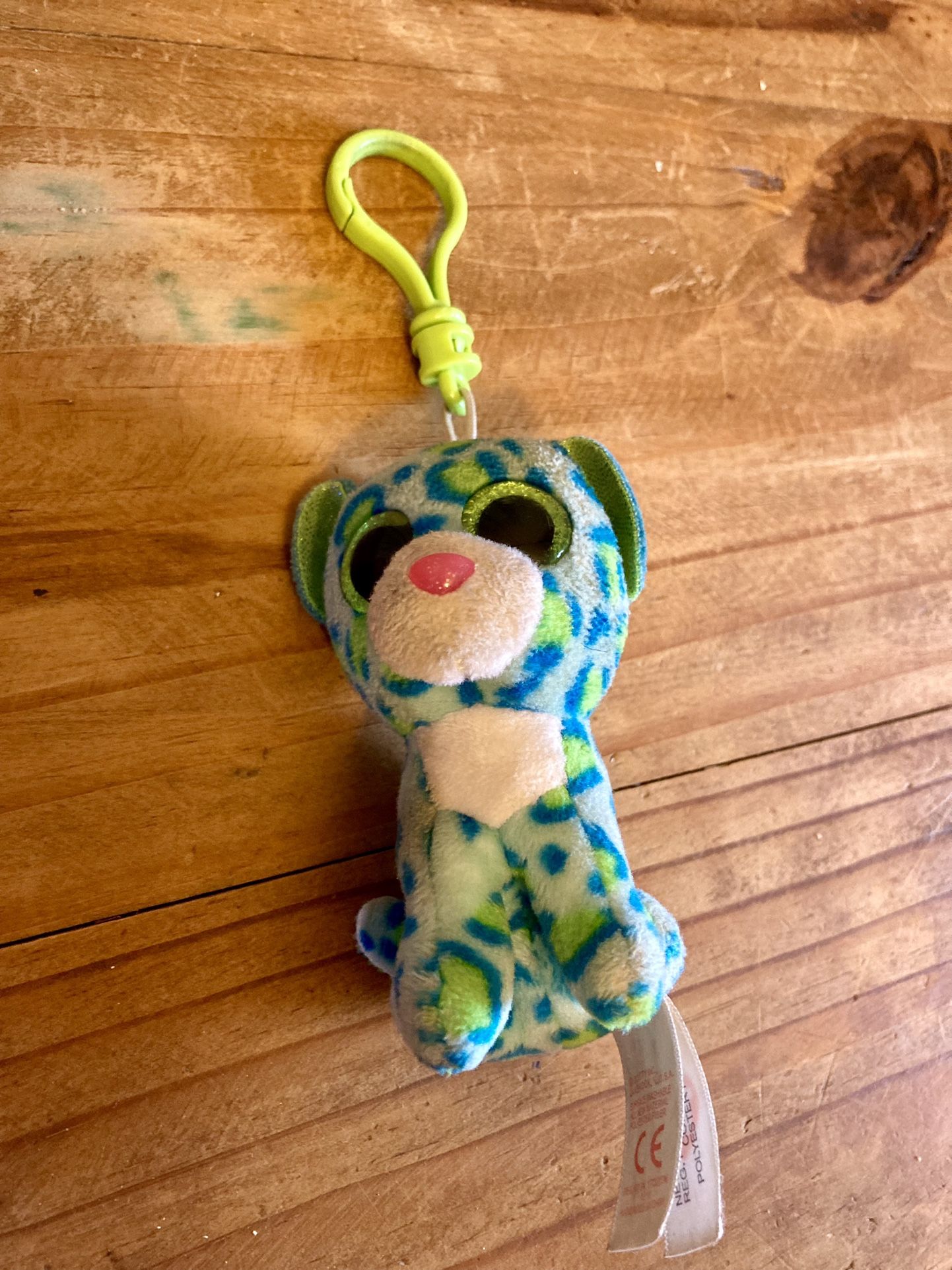 Blue leopard keychain accessory plush