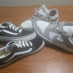 Black and White Old School Vans & Grey and White Nike Dunks