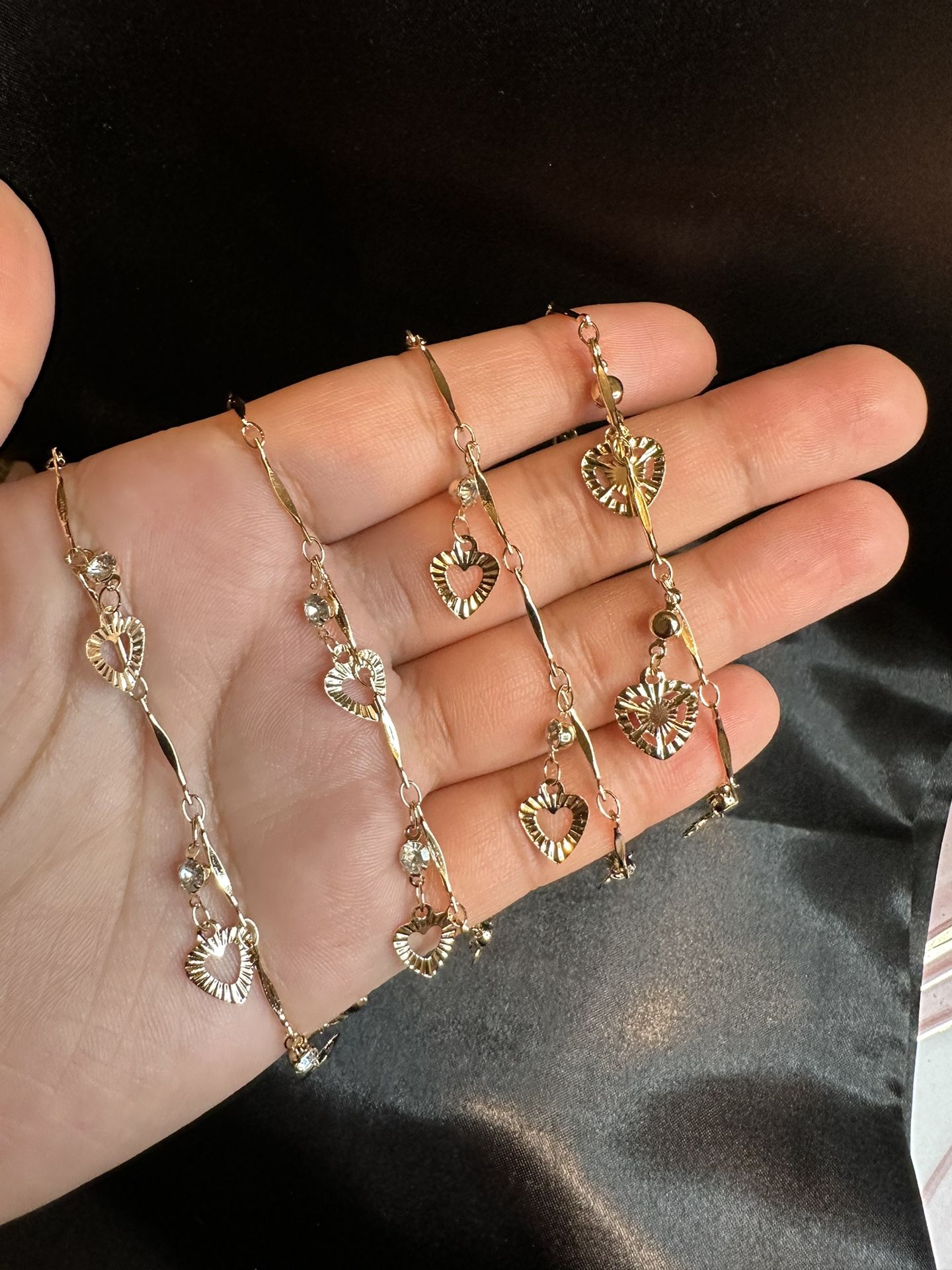 18k Gold Filled Heart Charm Anklet