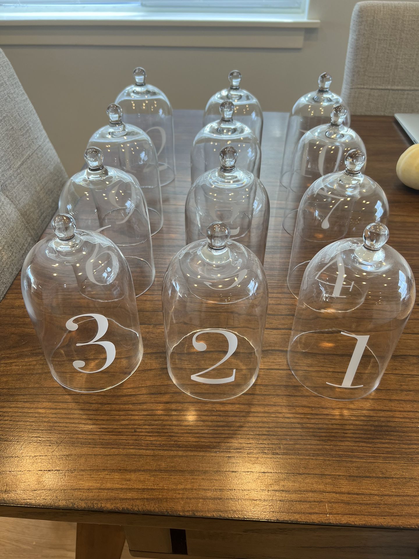 Glass Table Numbers 1-12