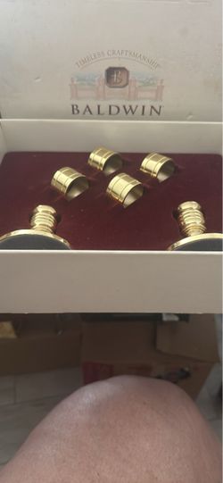 Brass candle sticks with napkin holders
