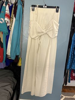 South Beach White Two-Piece Set – Size Large – Summer Outfit