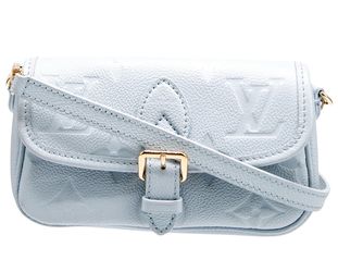 Blue embossed leather bag