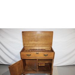 Vintage Wood Cabinet/bar With Lock And Key