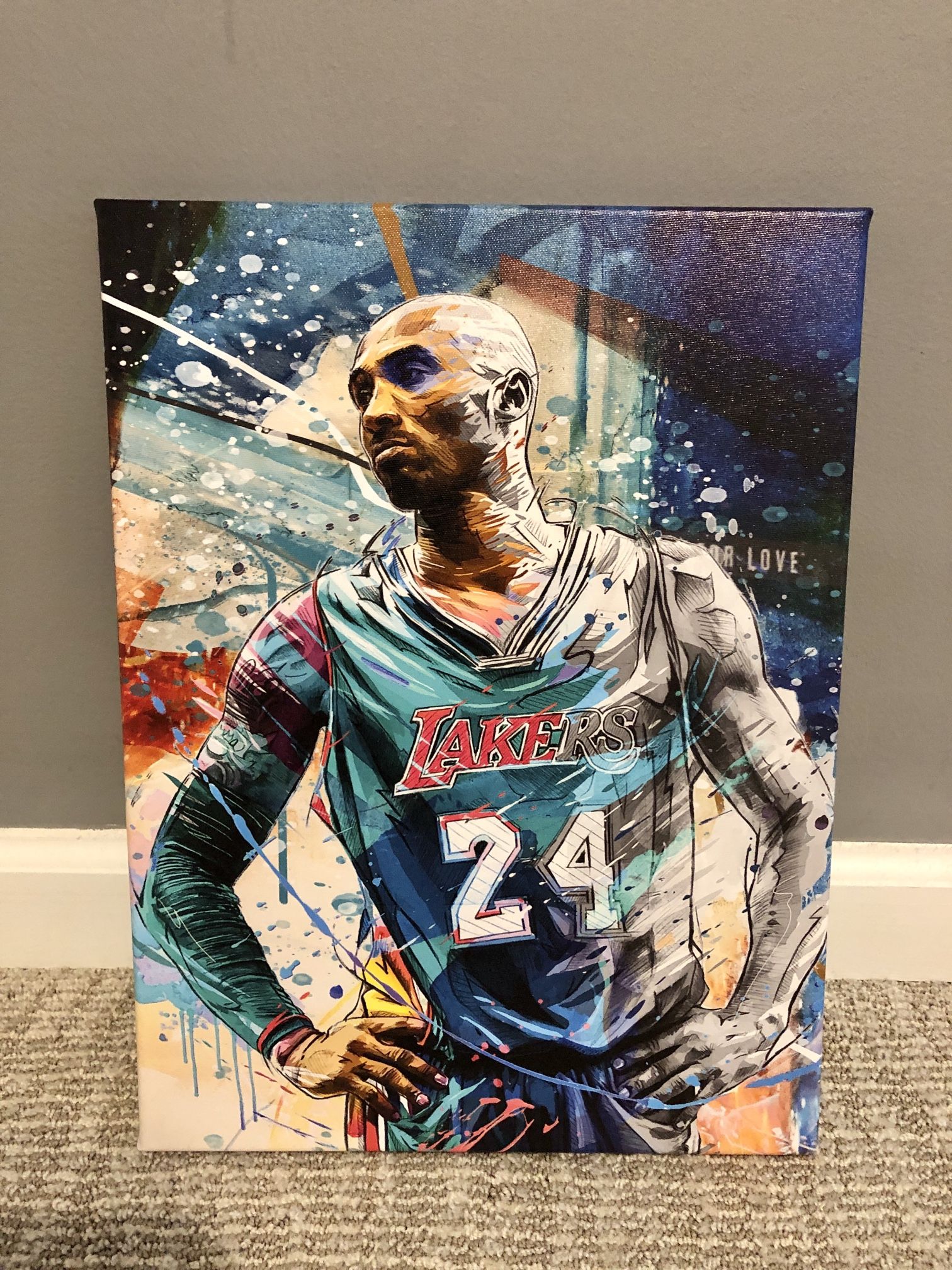 NEW Kobe Bryant Wall Art Memorabilia, Basketball Player Canvas Wall Art Painting Sports Posters Artwork !