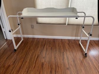 Adjustable Over-Bed Table with Wheels